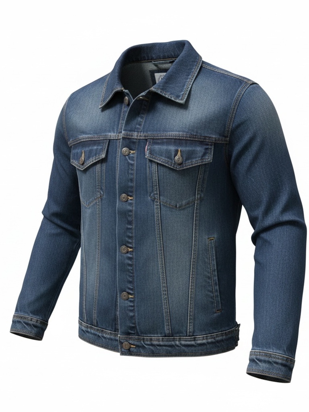 Men's Indigo Denim Shirt Jacket - Lightweight Casual Coat
